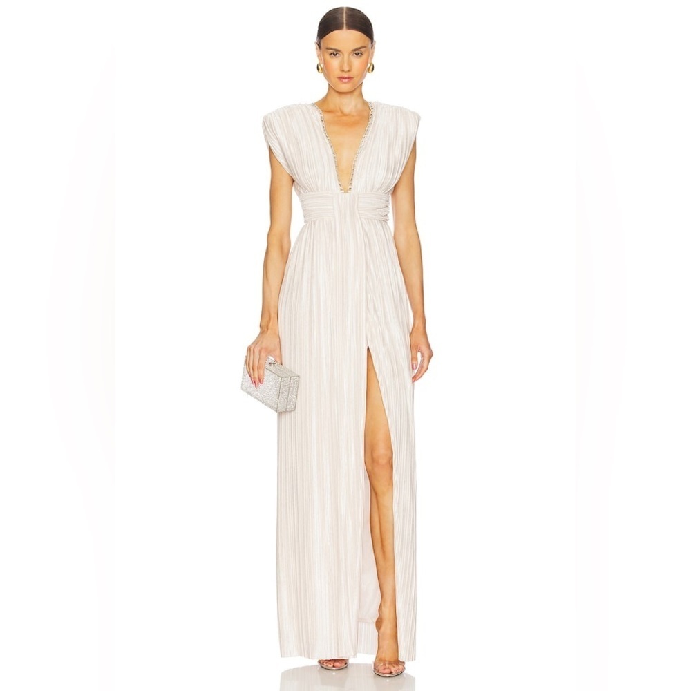 Sabina Musayev Leone Dress in White Pearl